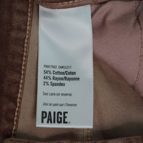 Paige Cindy Velvet Straight Leg Twisted Seam Pants in Warm Suede size 23 - Picture 15 of 16